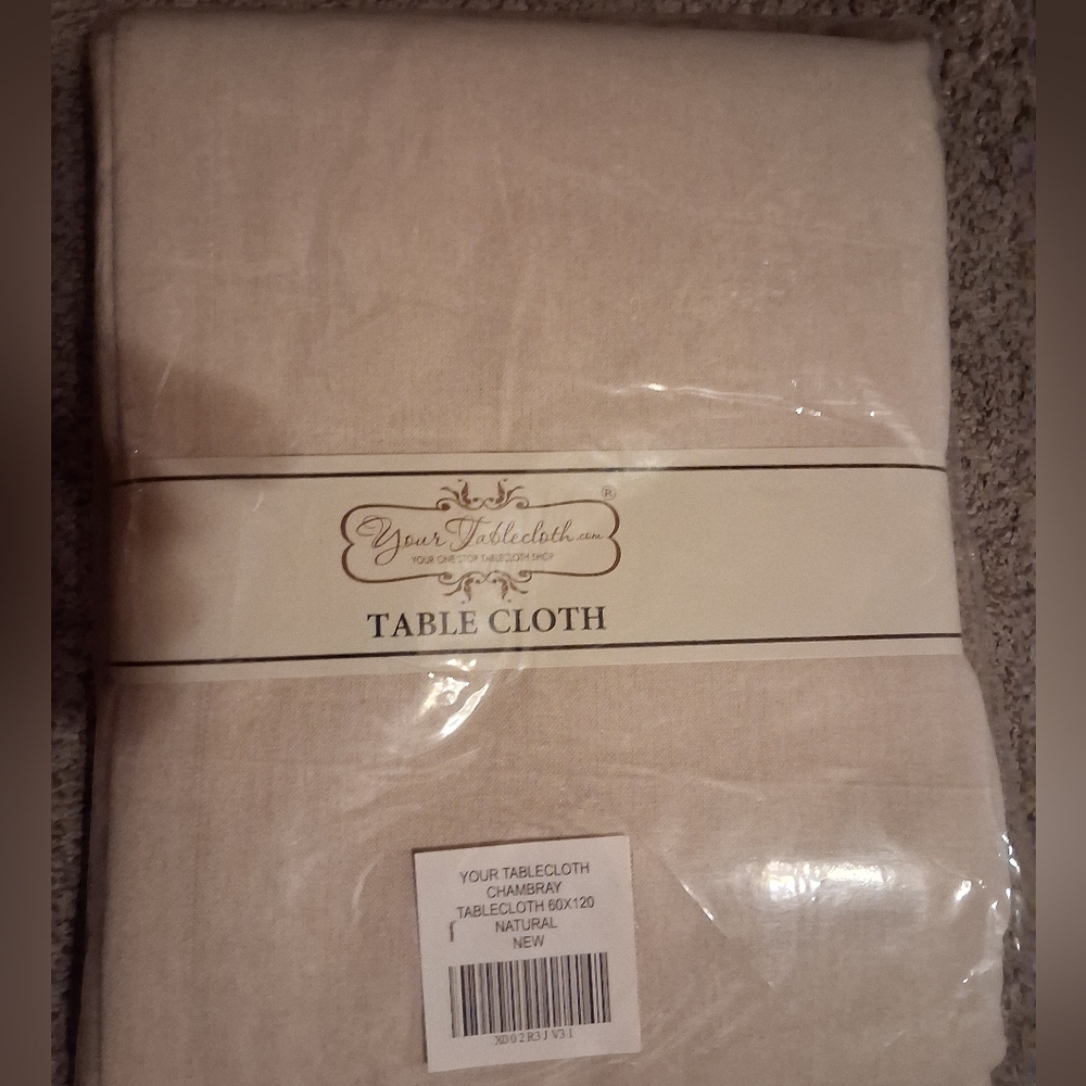 chambray tablecloth- your tablecloth. com 60x120 natural beige